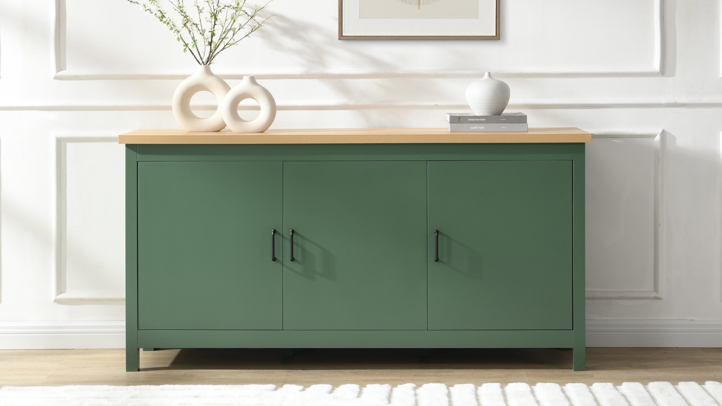 Buffet 3 portes vert 160 cm - Sana