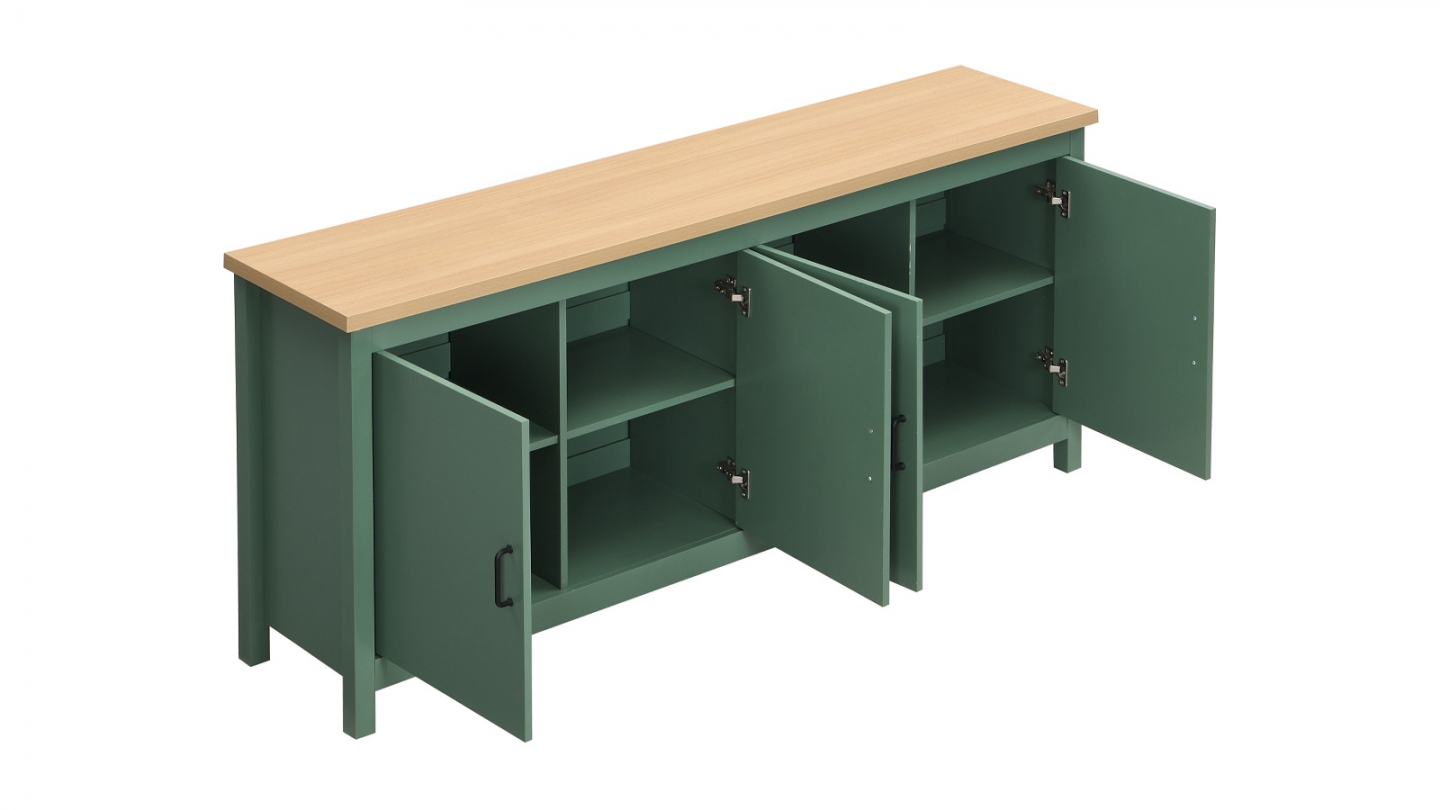 Buffet 4 portes vert 180 cm - Sana