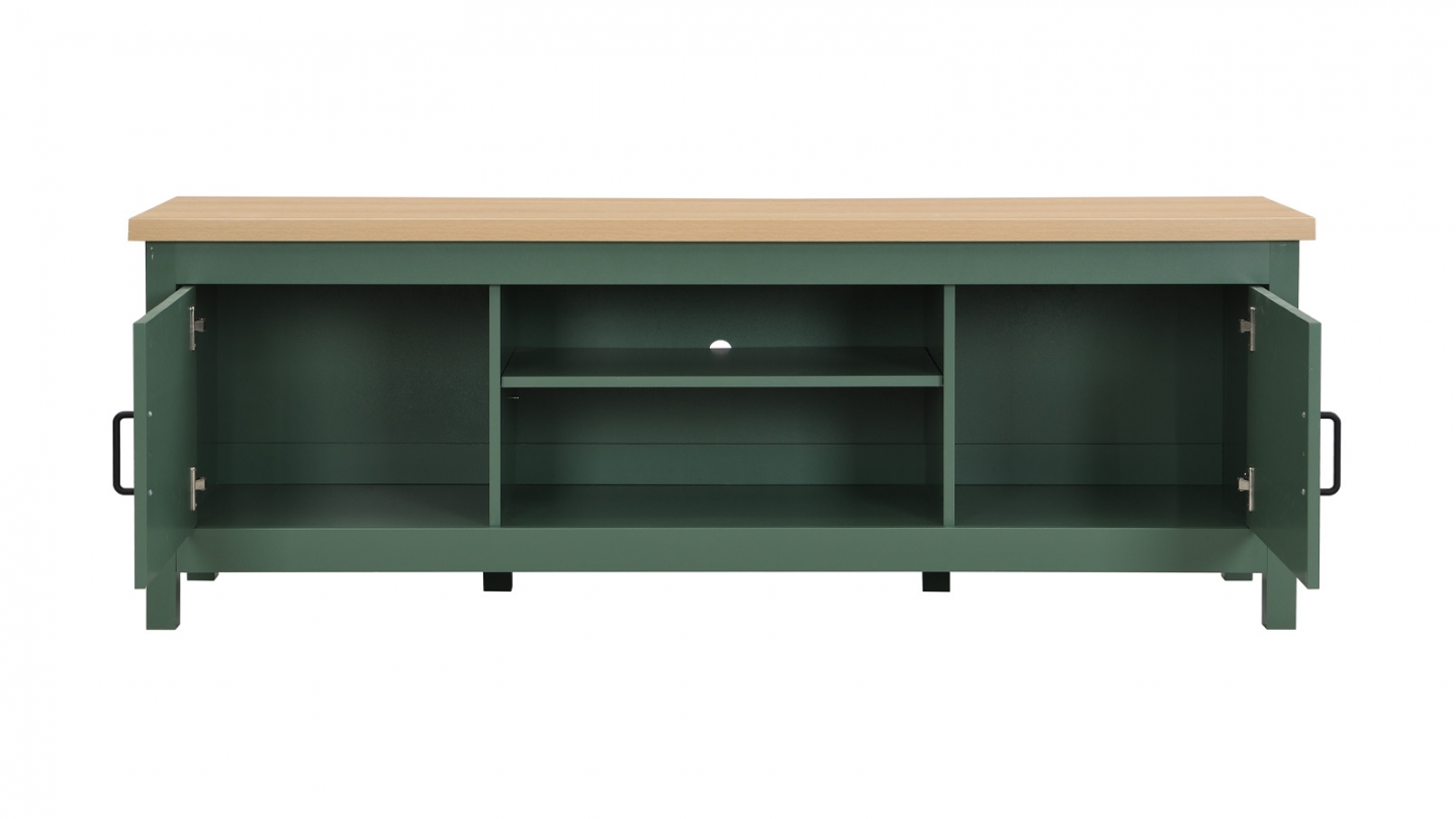 Meuble TV 2 portes vert 160 cm - Sana