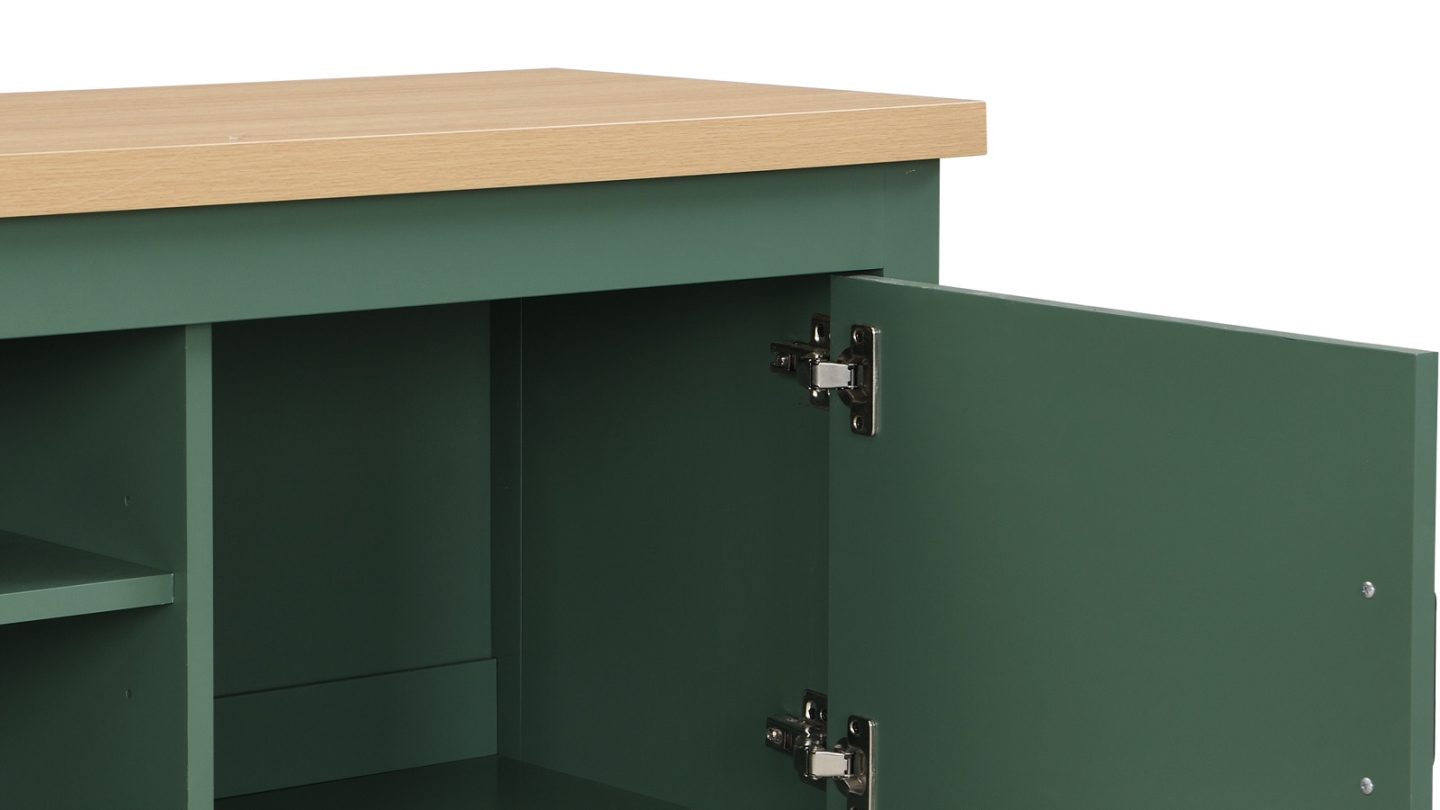 Meuble TV 2 portes vert 160 cm - Sana