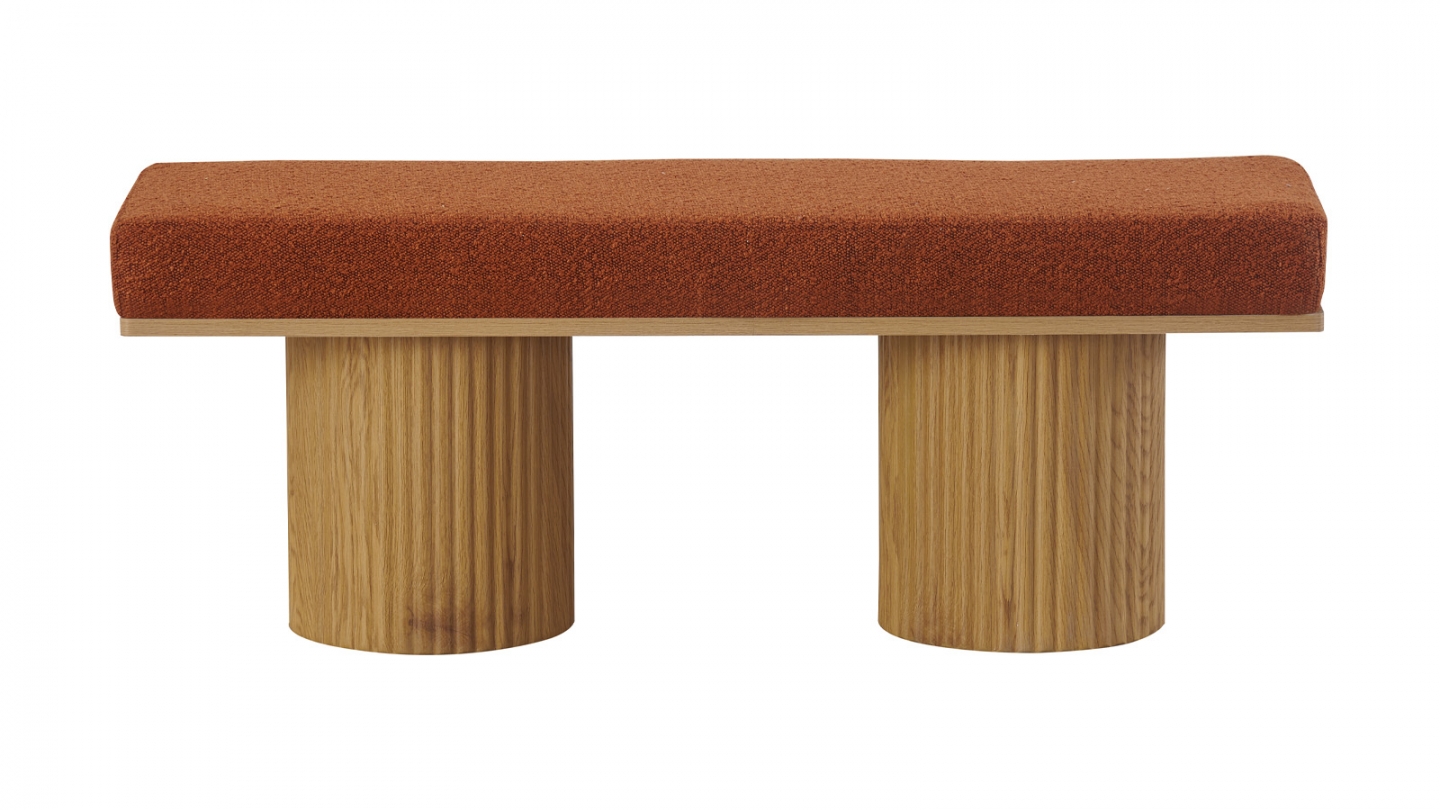 Banc en tissu bouclé rouille - Mahe