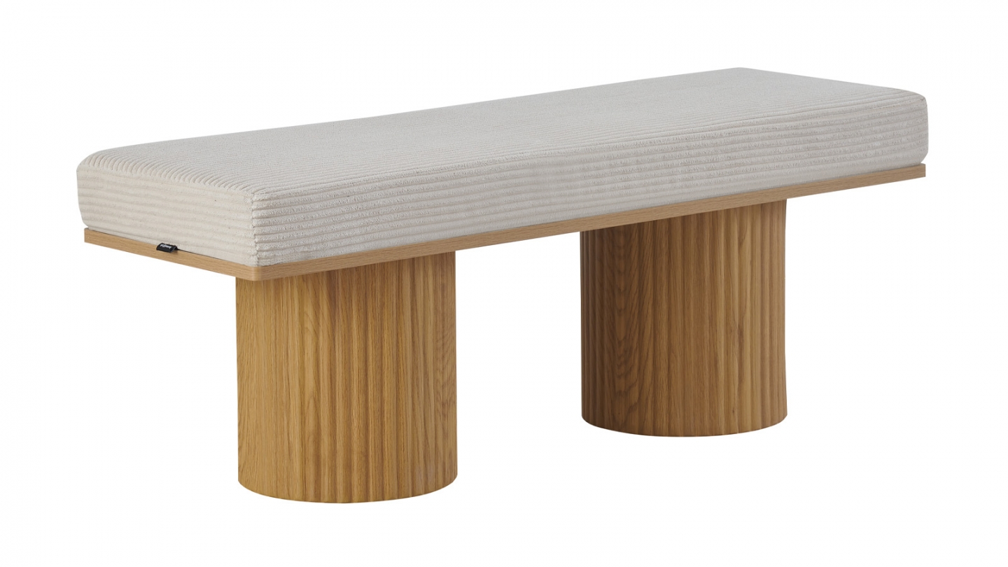 Banc en velours côtelé beige - Mahe