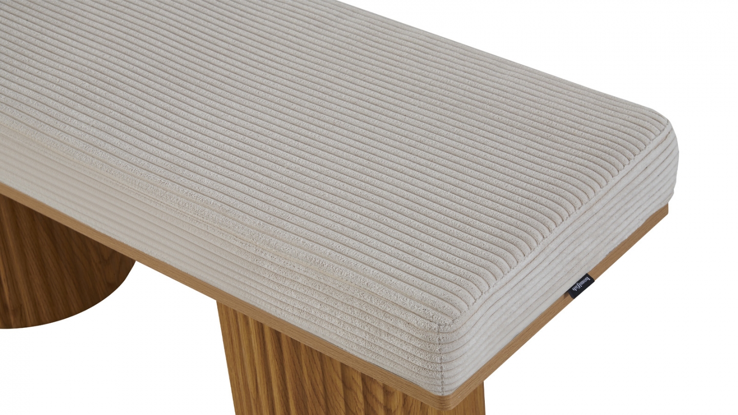 Banc en velours côtelé beige - Mahe