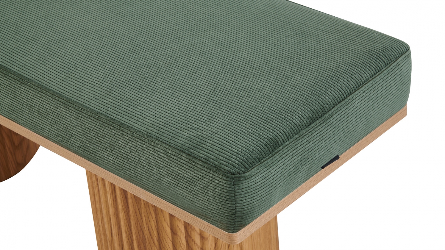 Banc en velours côtelé vert kaki - Mahe