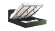 Lit coffre adulte 180x200 cm avec tête de lit capitonnée en velours vert kaki - Ava
