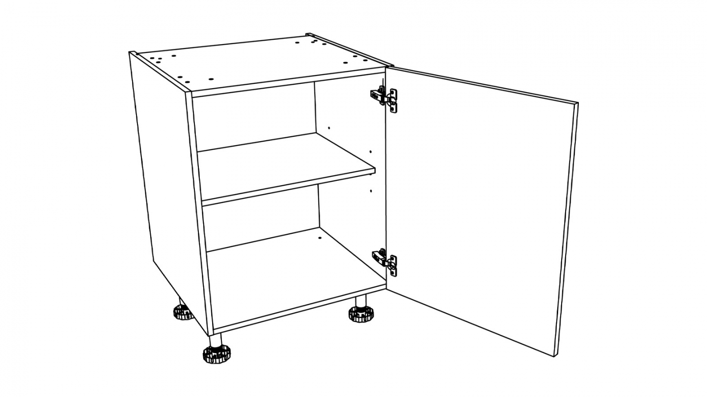 Ensemble de 6 meubles de cuisine - L. 185 cm - abricot - Luzia