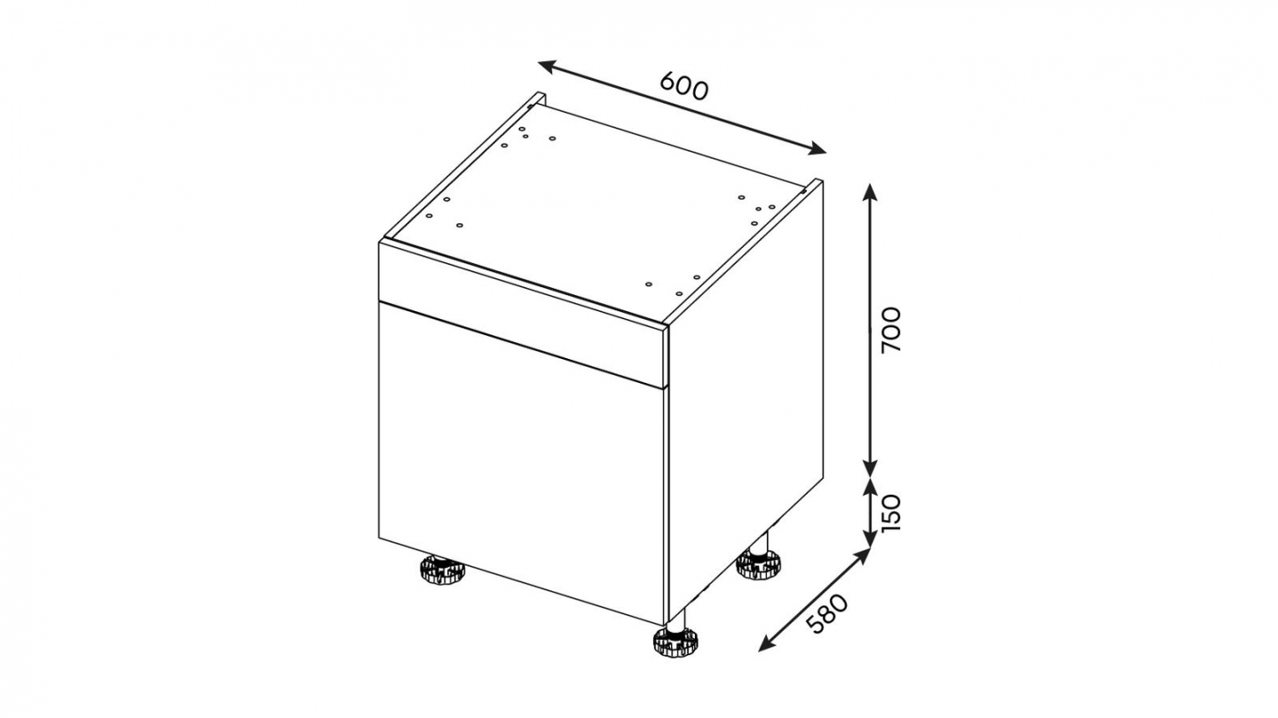 Ensemble de 6 meubles de cuisine - L. 185 cm - abricot - Luzia