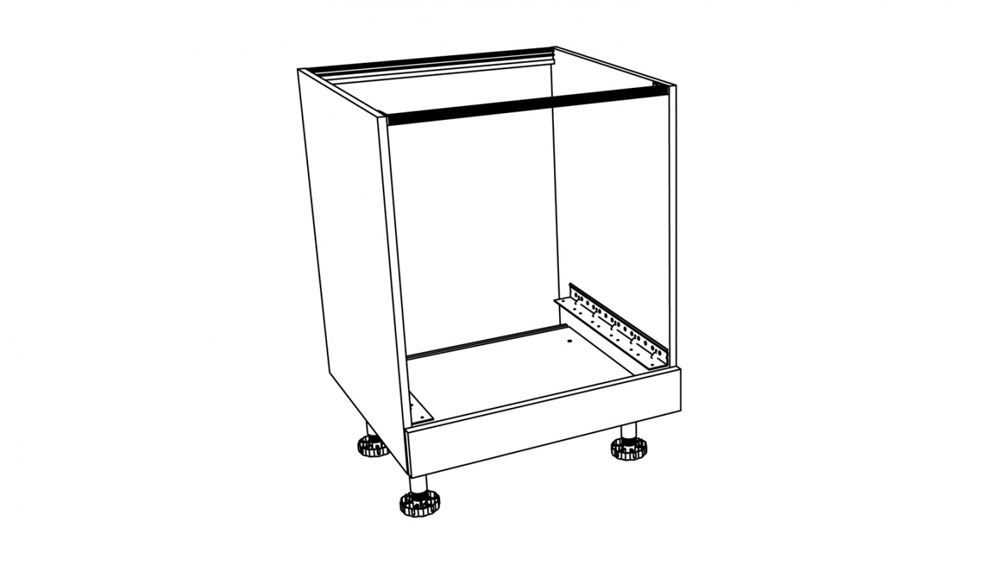 Ensemble de 6 meubles de cuisine - L. 185 cm - abricot et chêne clair cannelé - Luzia Signature