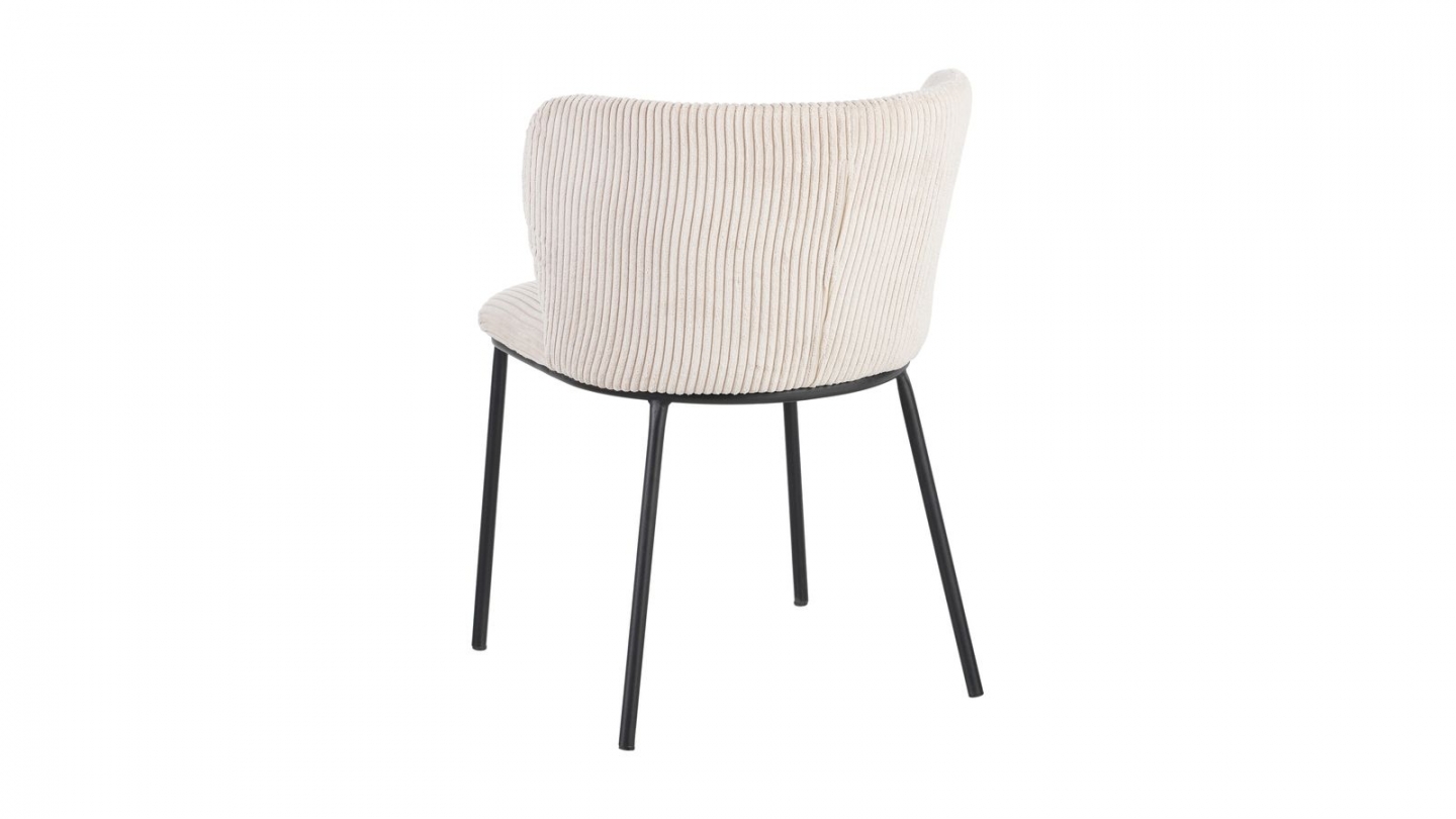 Lot de 2 chaises en velours côtelé beige - Toma