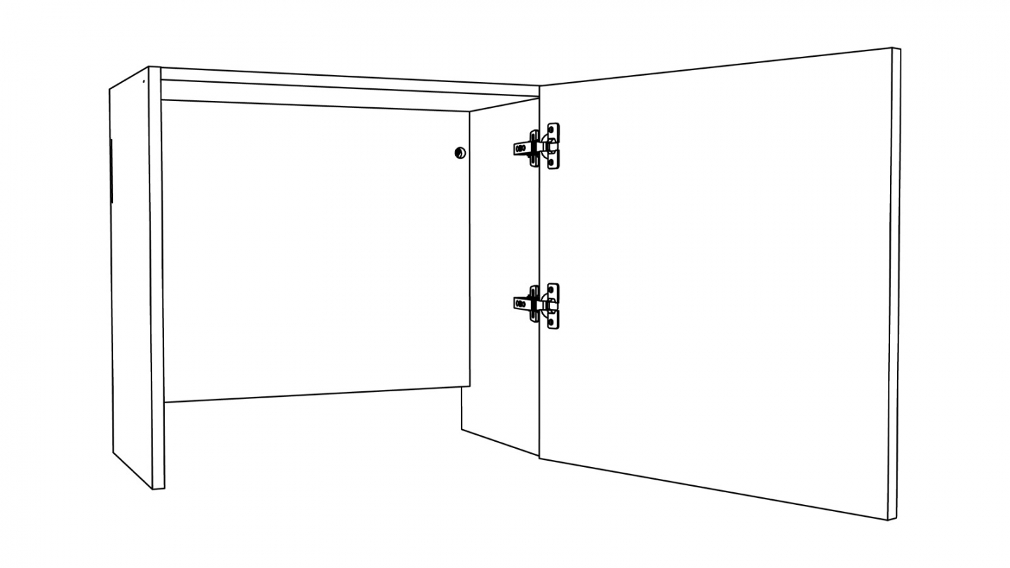 Ensemble de 6 meubles de cuisine - L. 185 cm - chêne clair et chêne clair cannelé - Luzia Signature