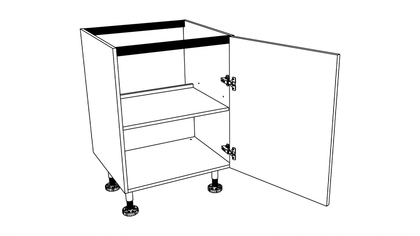 Ensemble de 8 meubles de cuisine - L. 245 cm - abricot - Luzia