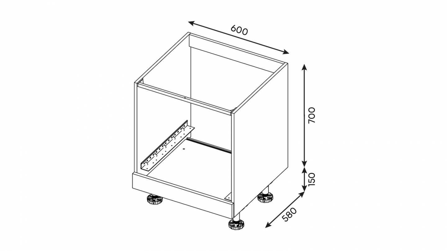 Ensemble de 8 meubles de cuisine - L. 245 cm - abricot - Luzia