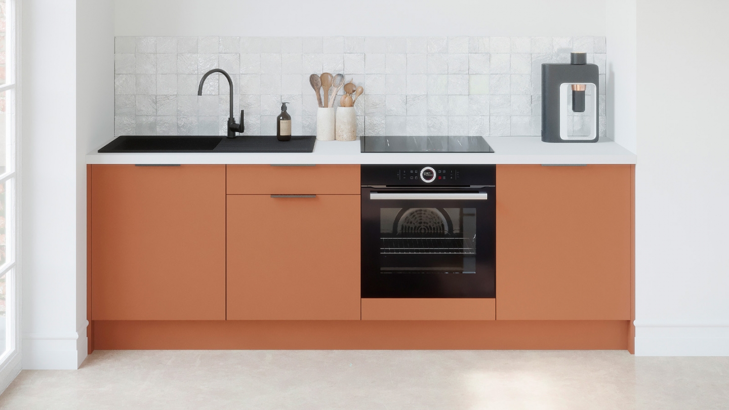 Meubles bas de cuisine - L. 245 cm - terracotta - Luzia