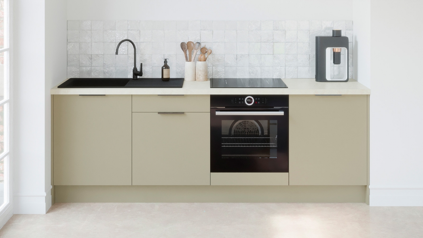 Meubles bas de cuisine - L. 245 cm - vert sauge - Luzia