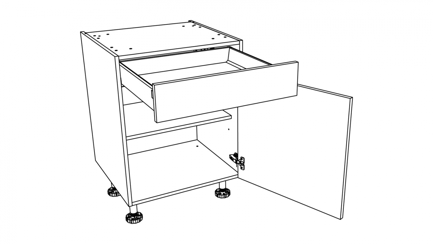 Ensemble de 6 meubles de cuisine - L. 185 cm - noir - Luzia