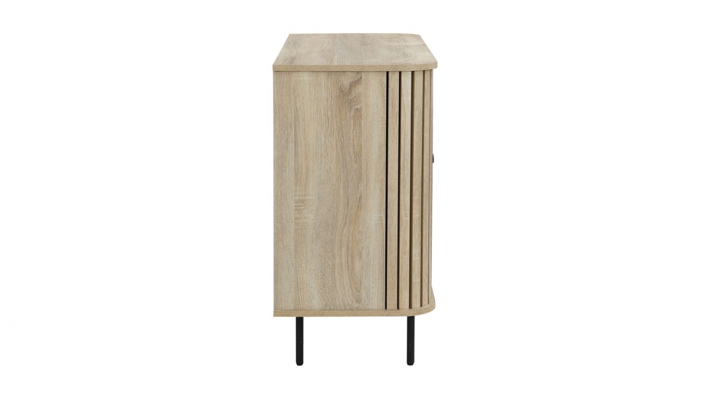 Buffet 2 portes rainurées couleur chêne L106xH78 cm - Solna