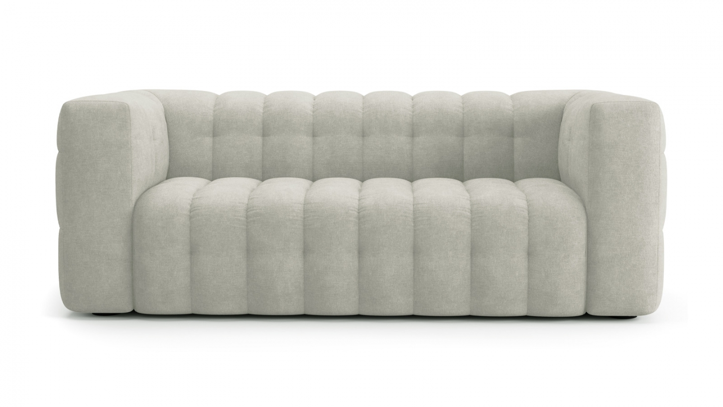 Canapé 3 places en tissu chenille beige - Cester