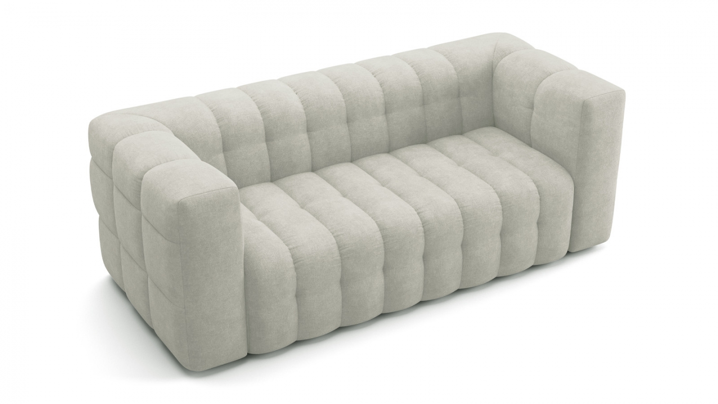 Canapé 3 places en tissu chenille beige - Cester