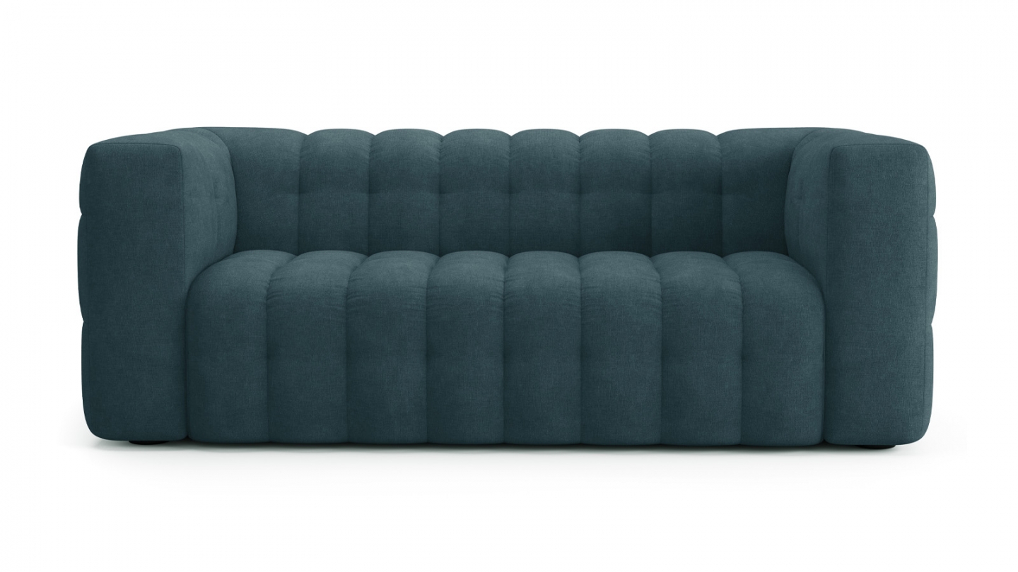 Canapé 3 places en tissu chenille bleu foncé - Cester