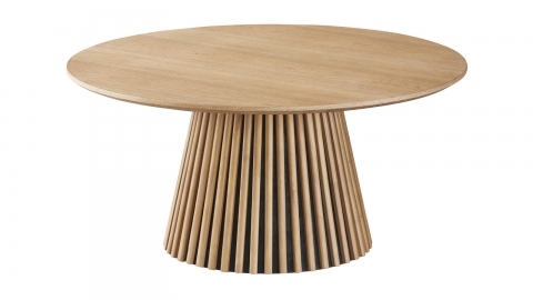 Table basse ronde en bois piètement cannelé - 80 cm - Ada