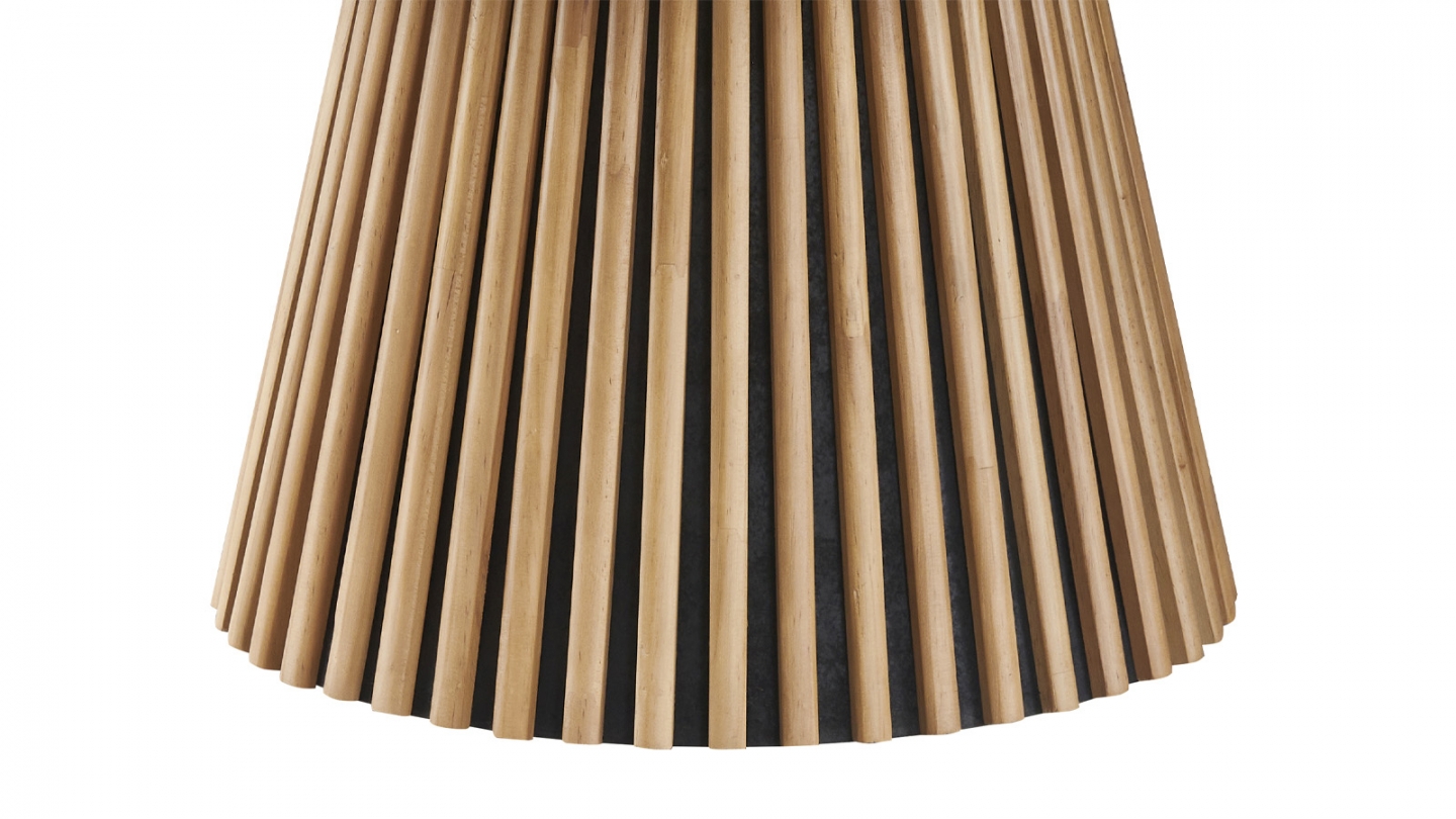Table basse ronde en bois piètement cannelé - 80 cm - Ada