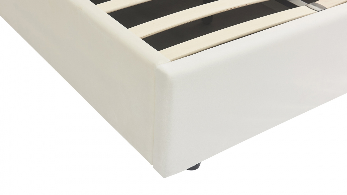 Lit coffre adulte 180x200 cm avec tête le lit matelassée en velours beige - Suzon