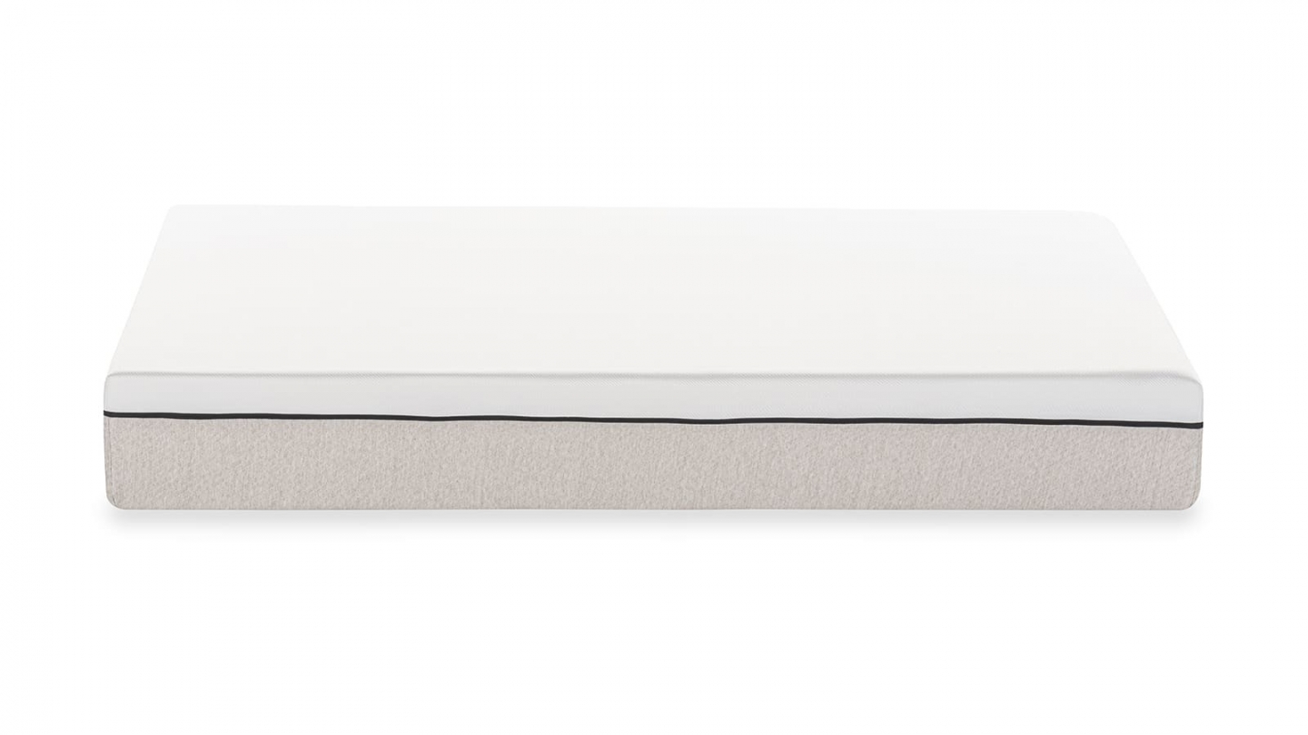 Ensemble Lit adulte 160x200cm avec tête de lit en tissu gris chiné - Milo + Matelas ressorts ensachés - Spring Elite