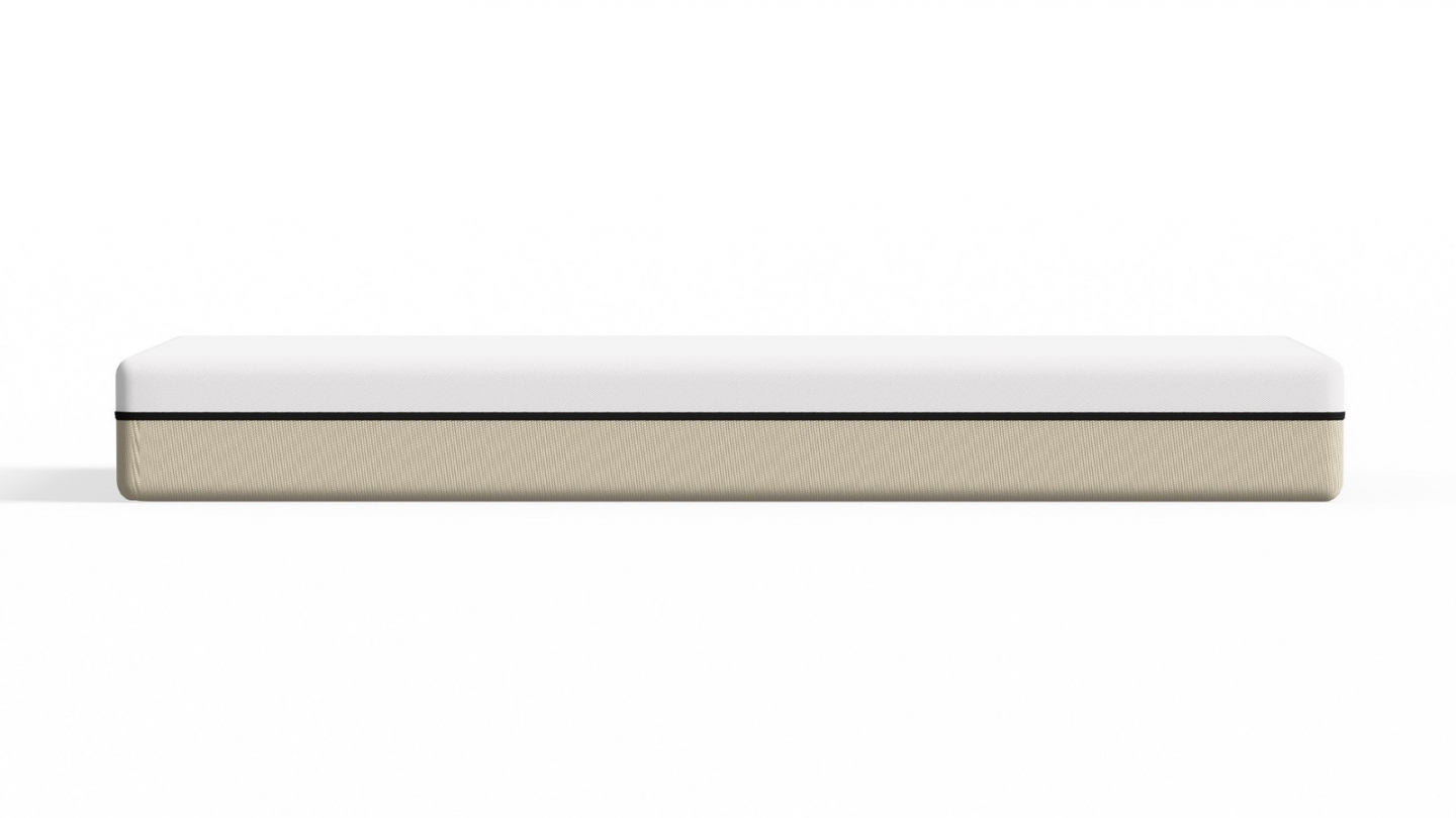 Ensemble Lit adulte 90x190cm avec tête de lit en tissu beige - Milo + Matelas ressorts ensachés - Spring Elite