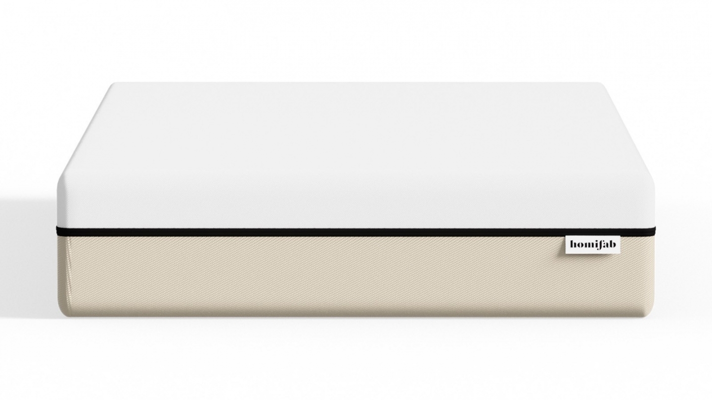 Ensemble Lit adulte 90x190cm avec tête de lit en tissu beige - Milo + Matelas ressorts ensachés - Spring Elite