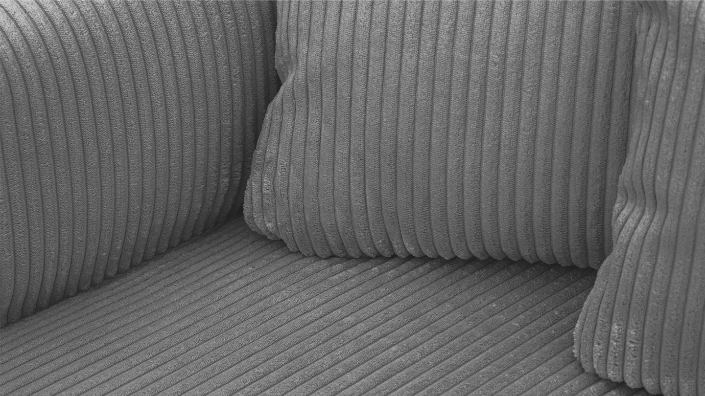 Canapé d'angle à gauche convertible 3 places en velours côtelé gris anthracite - Asti