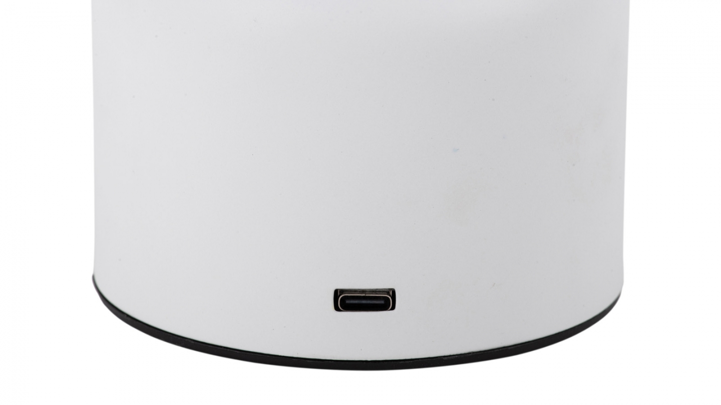 Lampe de table champignon LED en métal blanc - Impetu