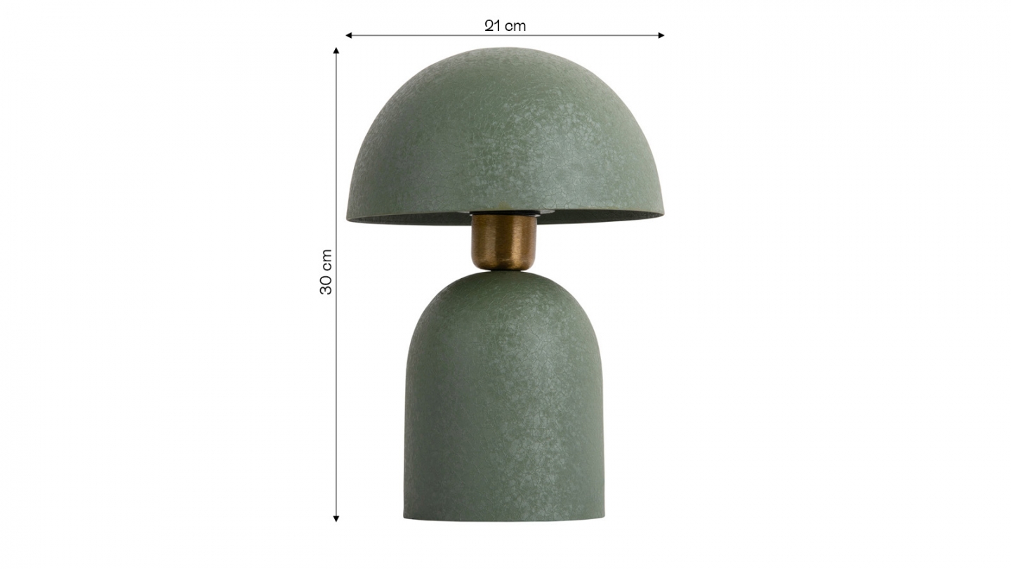 Lampe à poser champignon en métal vert jungle - Boaz