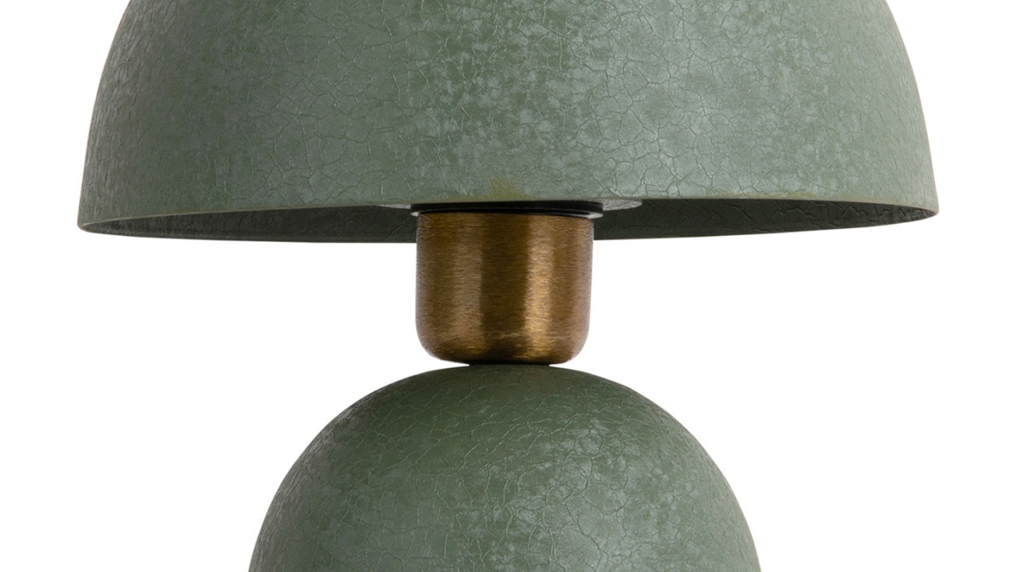 Lampe à poser champignon en métal vert jungle - Boaz