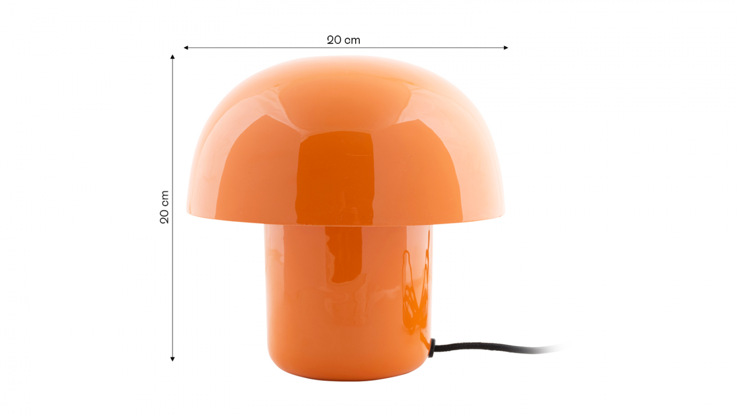 Lampe à poser champignon en métal émaillé orange vif - Fat Mushroom Mini