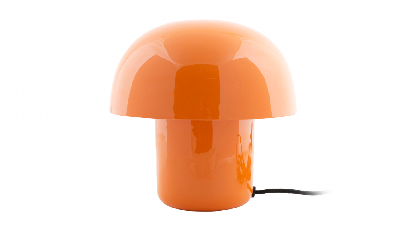 Lampe à poser champignon en métal émaillé orange vif - Fat Mushroom Mini