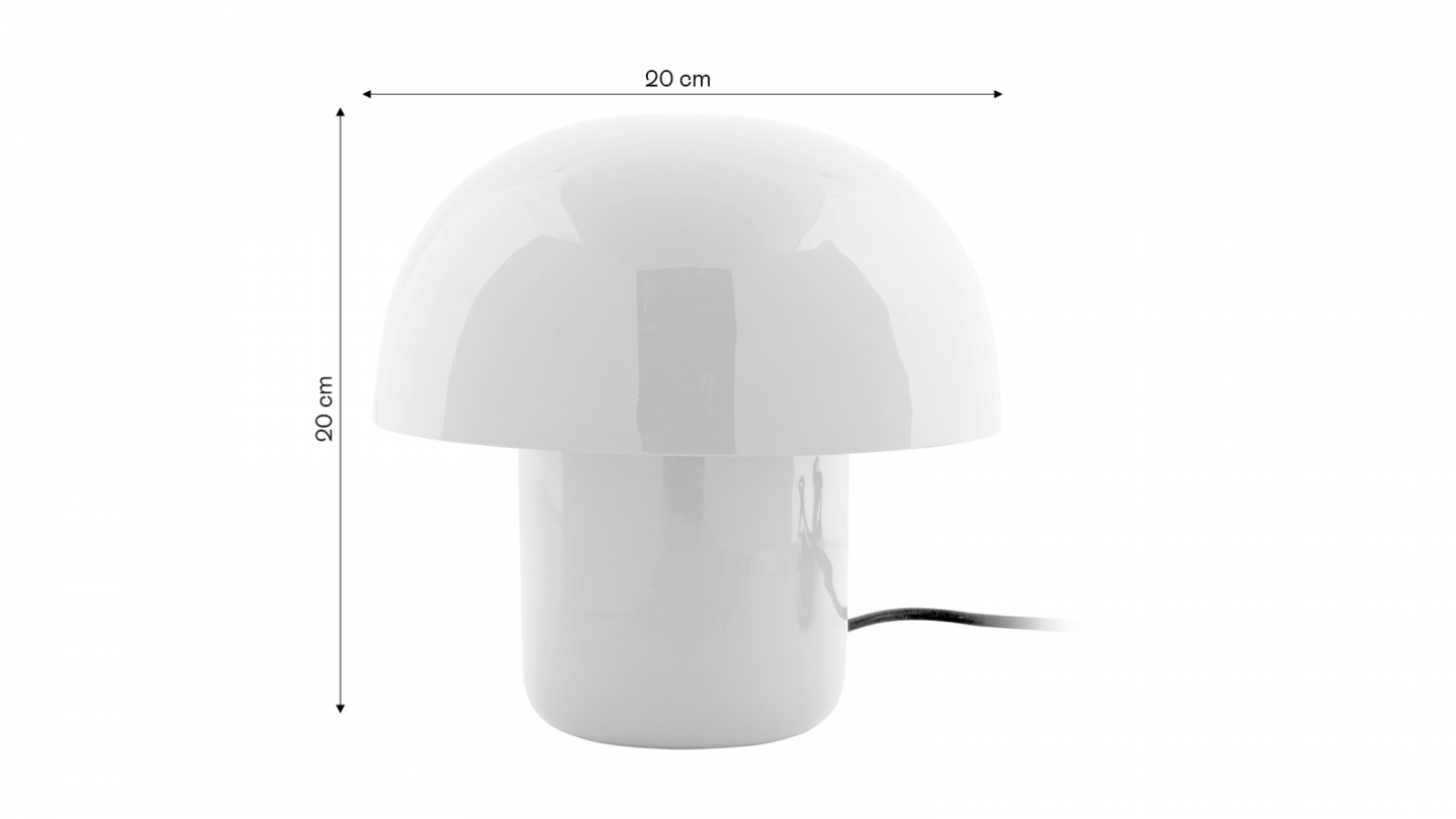 Lampe à poser champignon en métal émaillé blanc - Fat Mushroom Mini