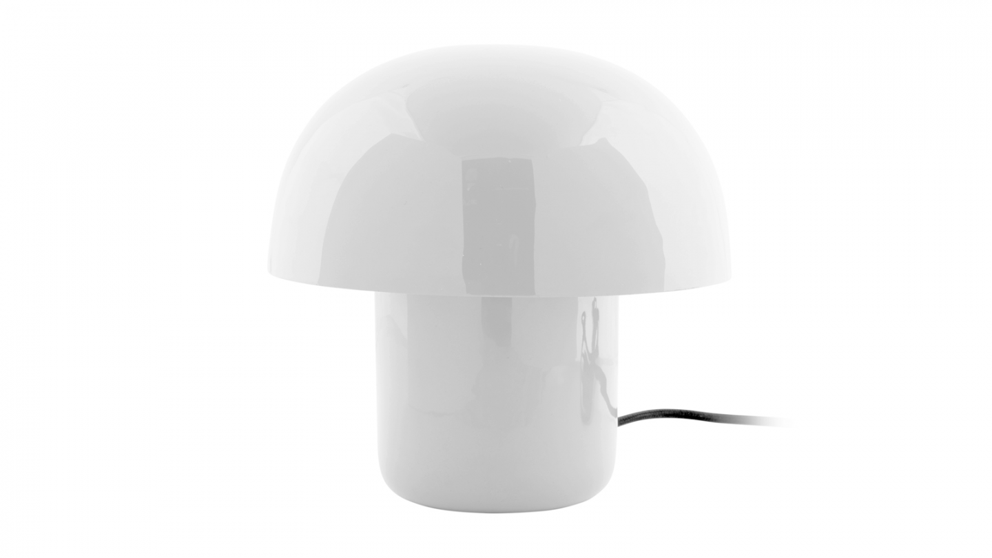 Lampe à poser champignon en métal émaillé blanc - Fat Mushroom Mini