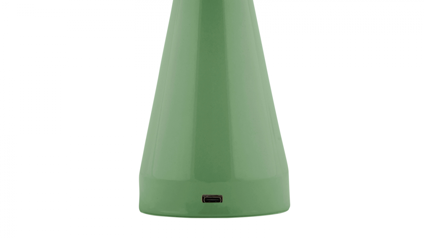 Lampe de table champignon LED en métal vert kaki - Rachel