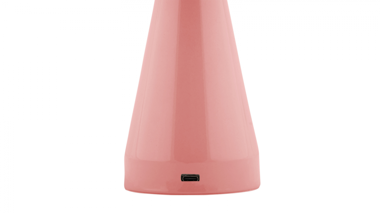 Lampe de table champignon LED en métal rose - Rachel