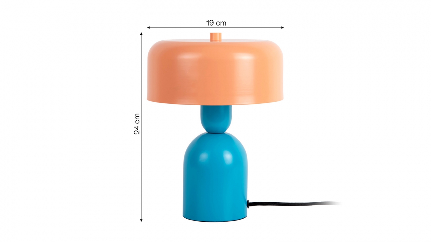 Lampe à poser en Métal bleu et orange - Funky