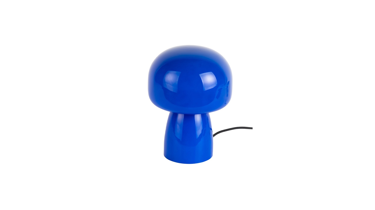 Lampe à poser champignon en verre bleu cobalt - Fervor