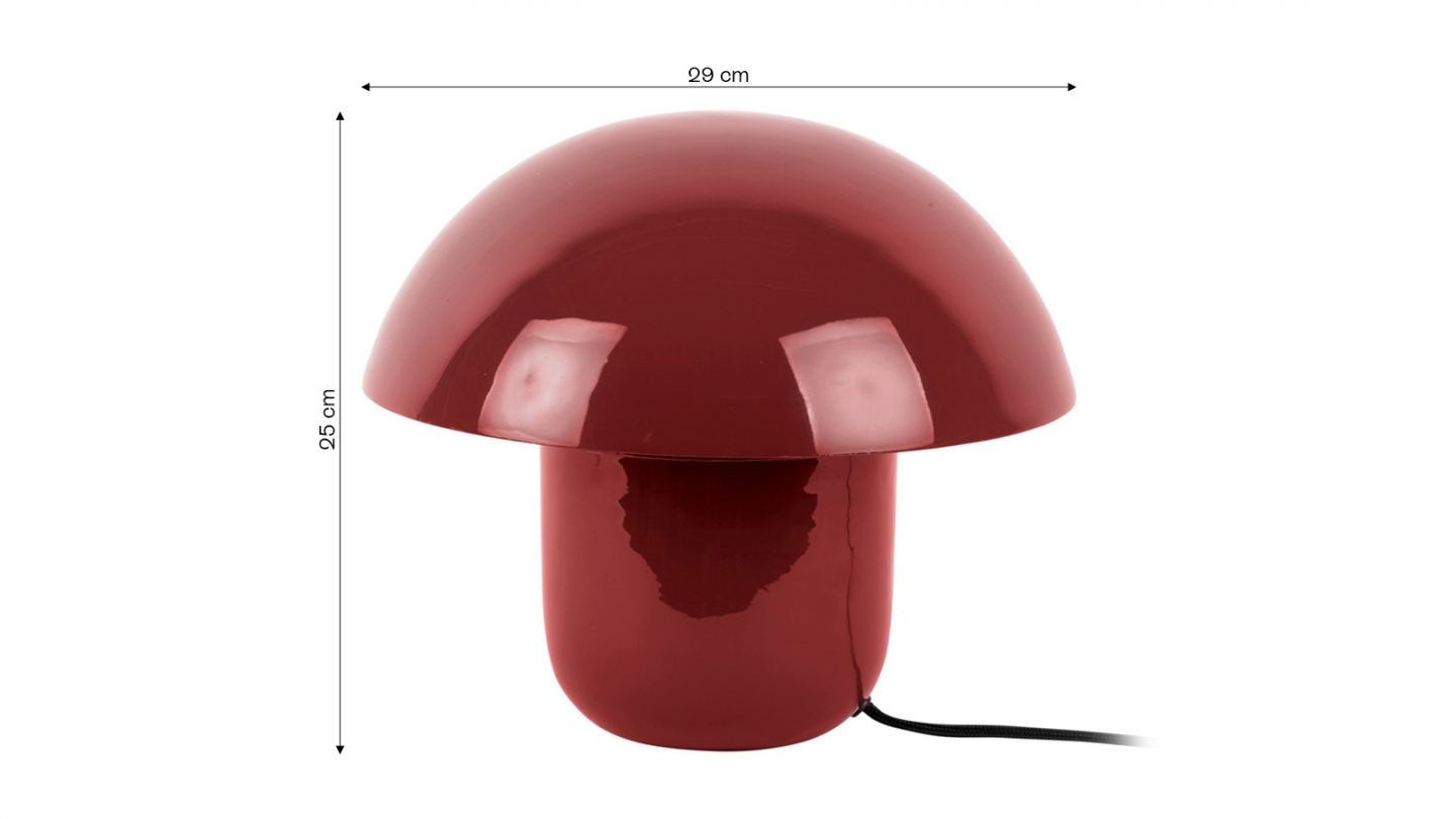 Lampe à poser champignon en métal émaillé rouge ocre - Fat Mushroom