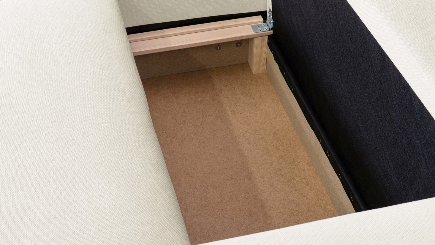 Canapé d'angle à gauche convertible 3 places en tissu chenille beige - Asti