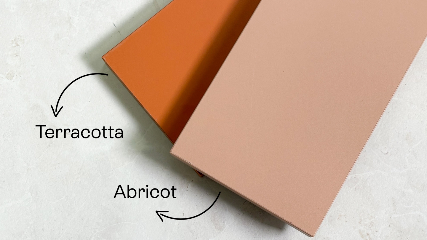 Meuble de salle de bain suspendu double vasque intégrée 140cm 4 tiroirs Terracotta - Soho
