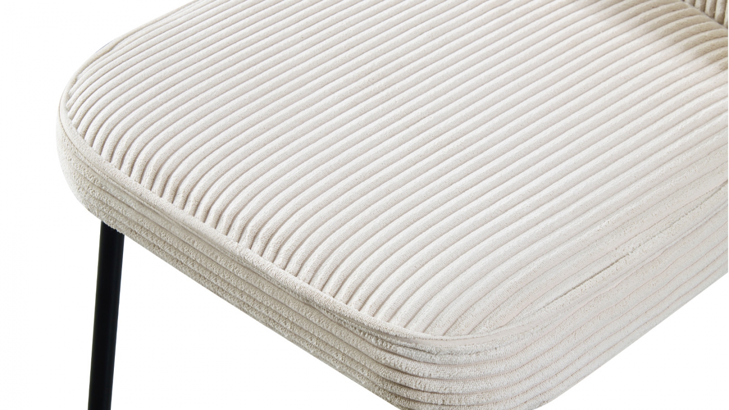 Lot de 2 chaises en velours côtelé beige - Tara
