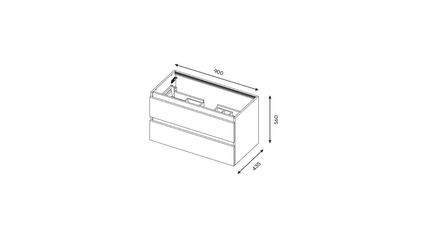 Meuble de salle de bain suspendu vasque à poser 90cm 1 tiroir Terracotta + miroir - Rivage