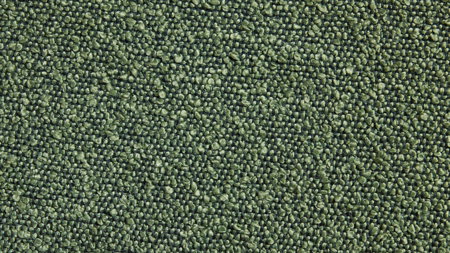 Fauteuil de bureau pivotant et réglable en hauteur en tissu bouclé vert et cannage - Julian