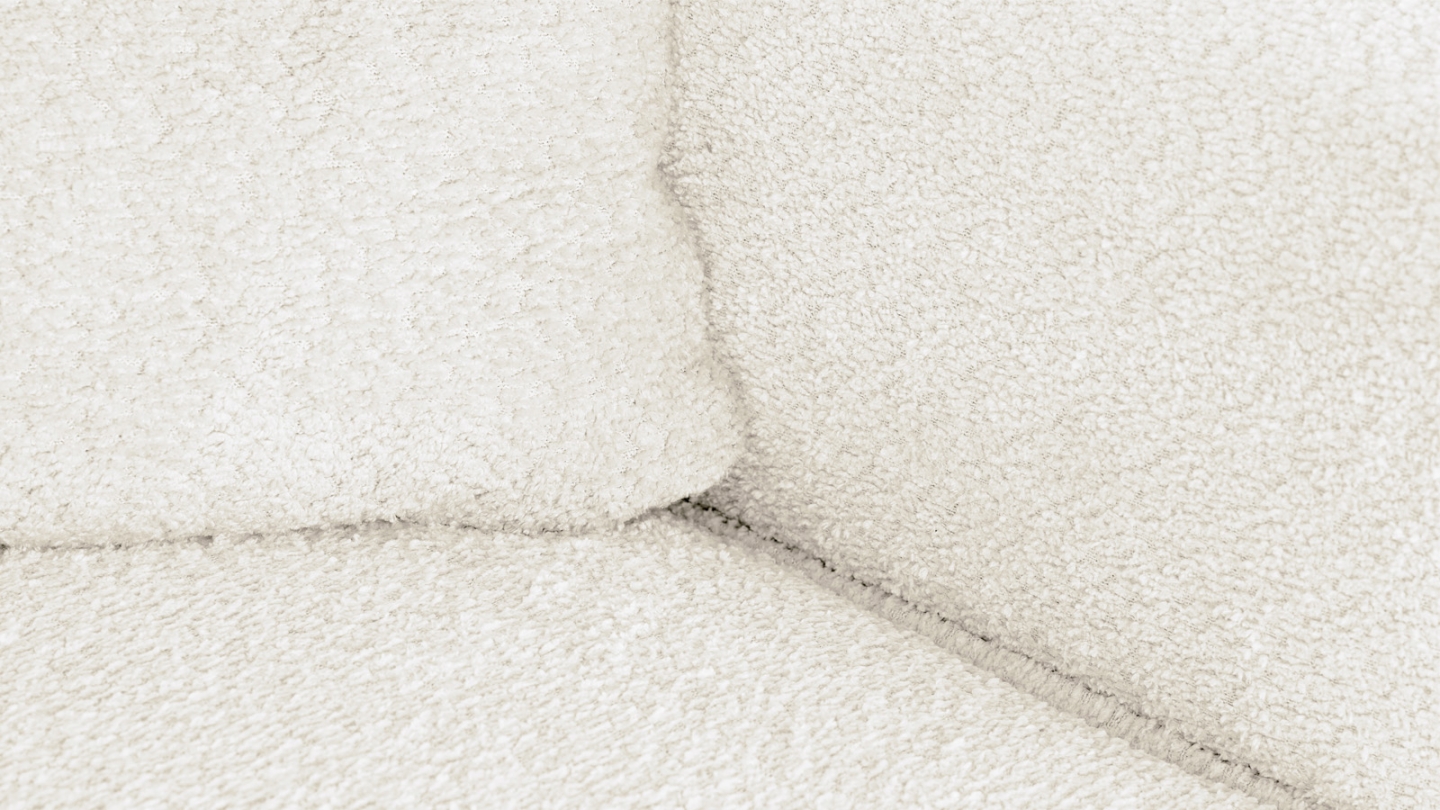 Canapé d'angle à gauche convertible 3 places en tissu bouclé beige - Asti