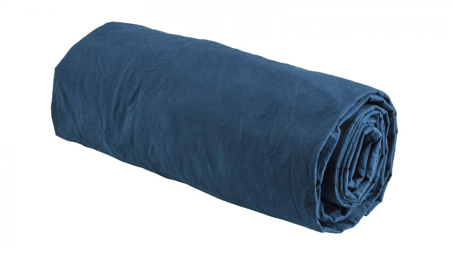 Drap housse en coton bio bleu 90 x 200 cm - Celeste