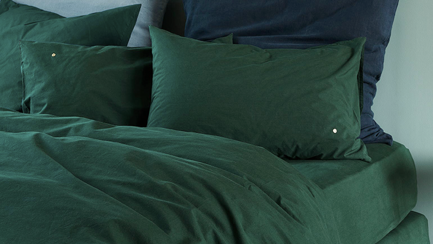 Housse de couette en coton bio Vert 140 x 200 cm - Celeste